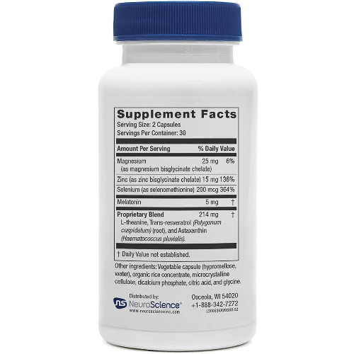 Kavinace OS sleep supplement with a blend of ingredients to improve sleep onset, duration, and efficiency while supporting a healthy sleep/wake cycle.