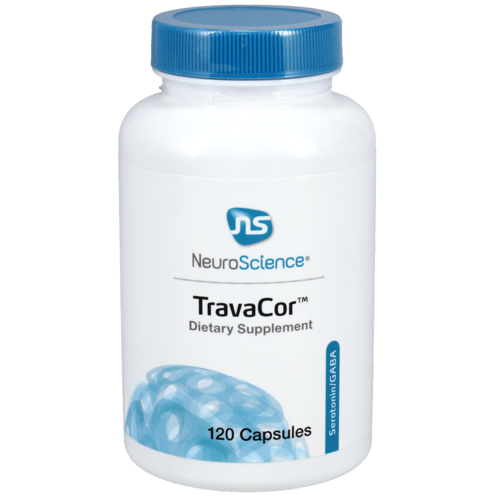 Travacor supports calm mood and restful sleep with 5-HTP, L-theanine, and taurine for healthy neurotransmitter balance.
